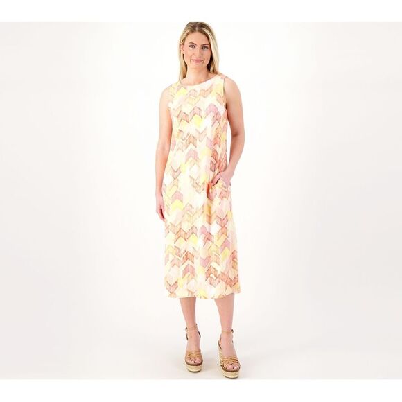 Linen Blend Jersey Dress With Empire Style Waist Navy